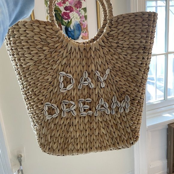 POOLSIDE Embroidered Bucket Bag, "Day Dream" Shell Lining - Picture 2 of 5